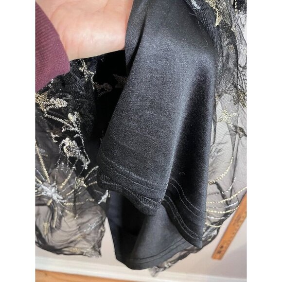 Bloomchic Dress 26 Black Midi Mesh Unicorn Stars Celestial Whimsigoth 90s Fairy - Picture 8 of 13